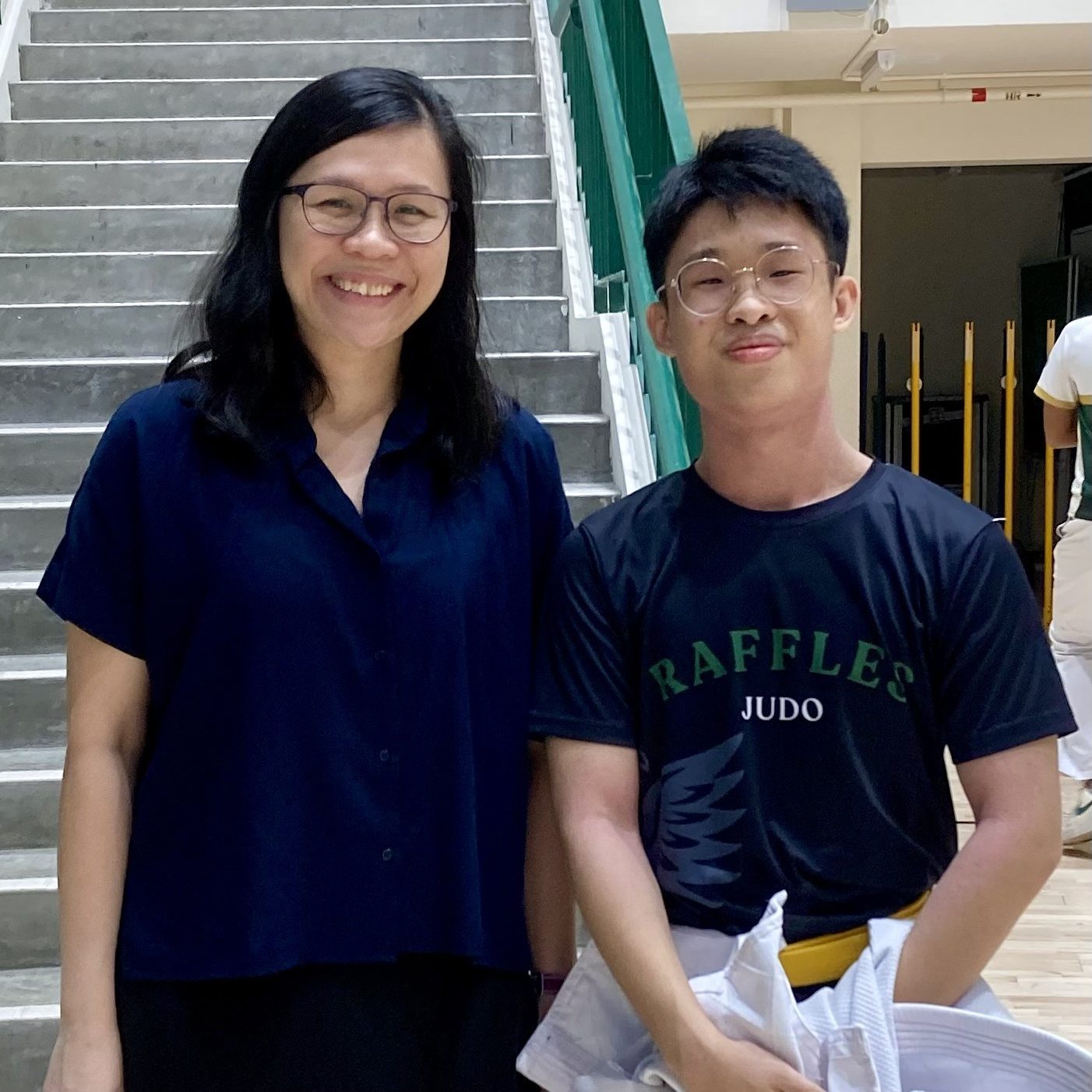 Tuition student Zolten with Humanities and English Teacher Ms Joan